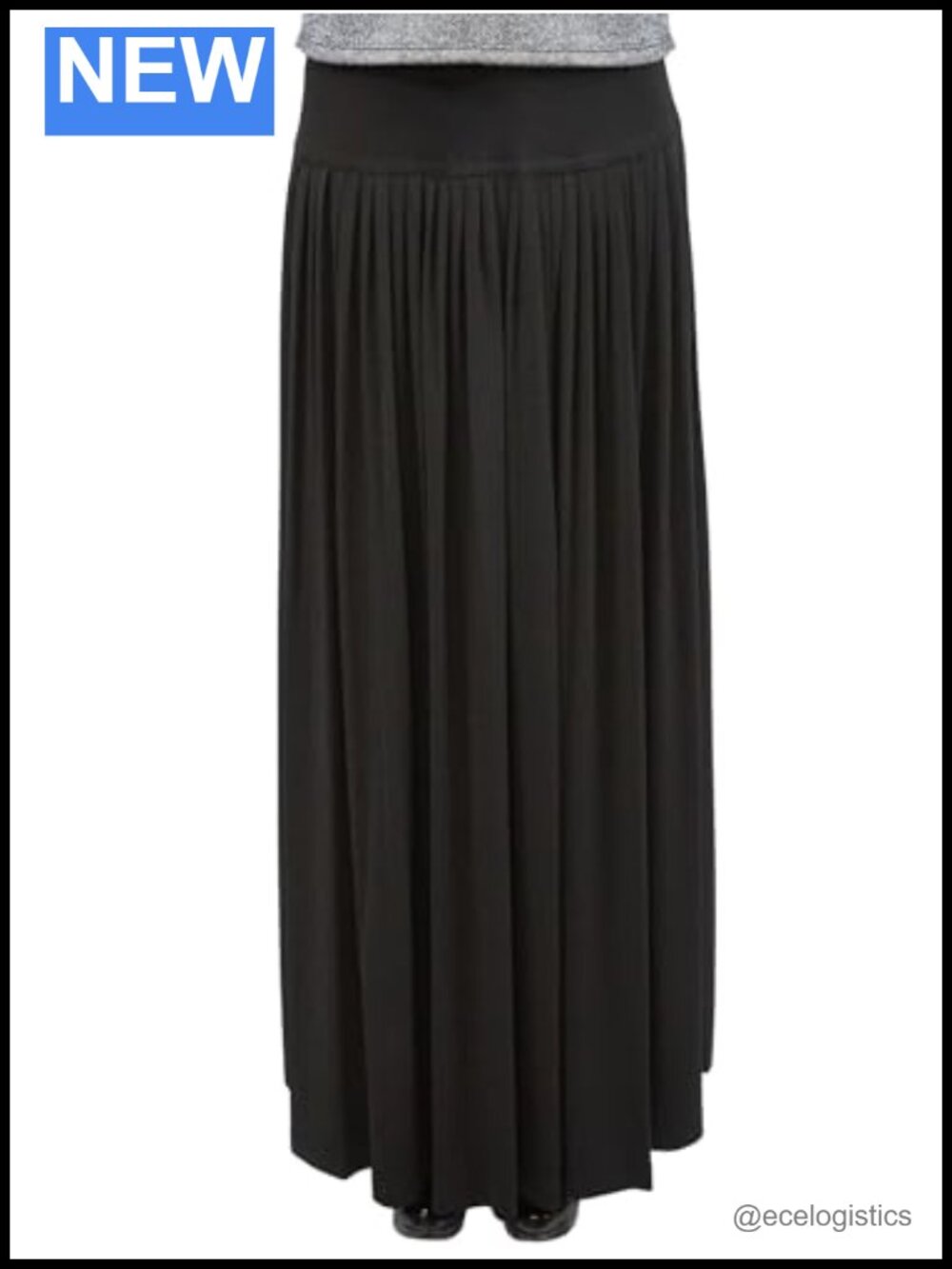 Women's Ankle Length Stretch Knit Maxi Skirt 38"